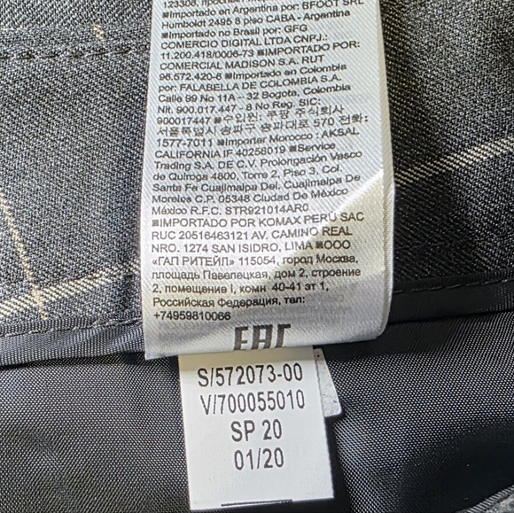 Banana Republic Mid-Rise Straight Ankle Length Gray Plaid Avery Pants- Size 6 - Picture 9 of 10